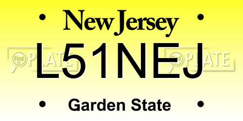 L51NEJ New Jersey License Plate