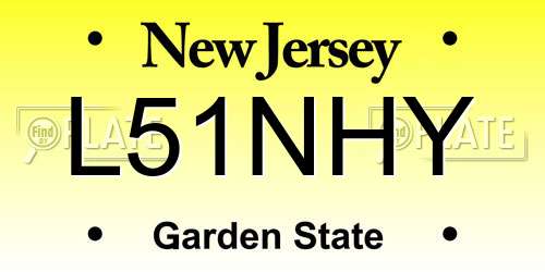 L51NHY New Jersey License Plate