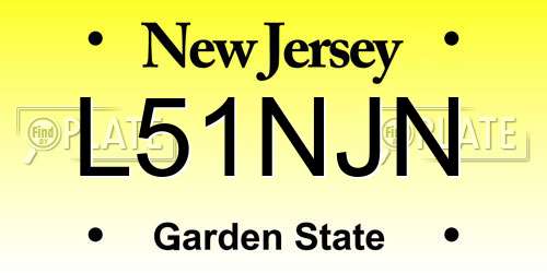 L51NJN New Jersey License Plate