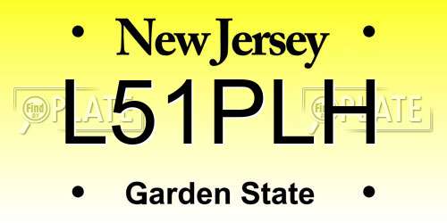 L51PLH New Jersey License Plate