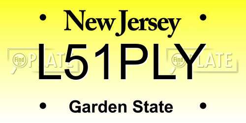 L51PLY New Jersey License Plate