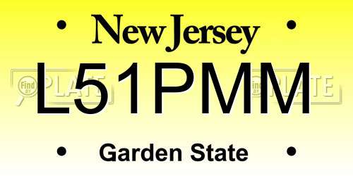 L51PMM New Jersey License Plate
