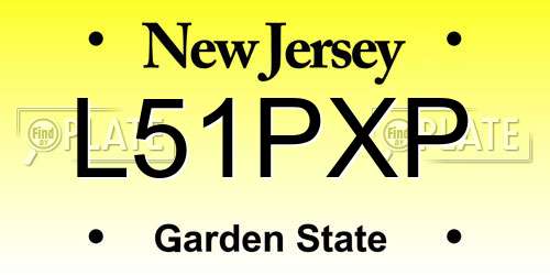 L51PXP New Jersey License Plate