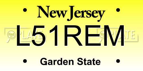 L51REM New Jersey License Plate