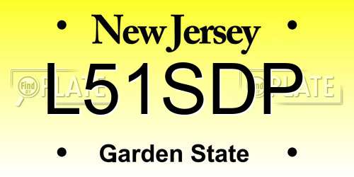L51SDP New Jersey License Plate