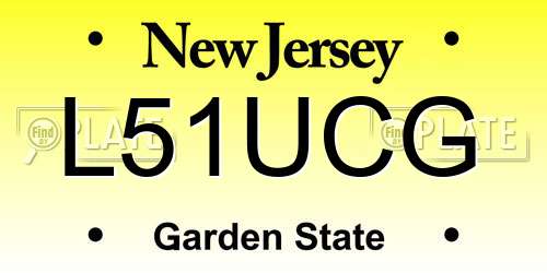 L51UCG New Jersey License Plate