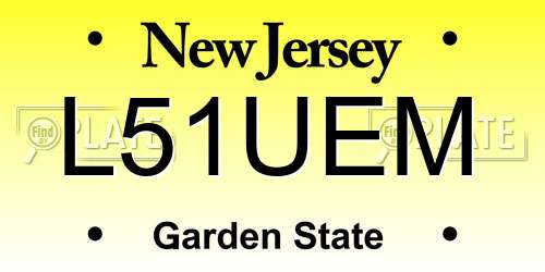 L51UEM New Jersey License Plate