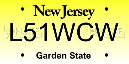 L51WCW New Jersey License Plate