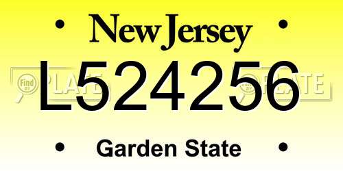 L524256 New Jersey License Plate
