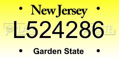 L524286 New Jersey License Plate