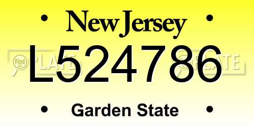 L524786 New Jersey License Plate