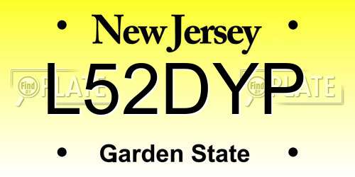 L52DYP New Jersey License Plate