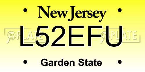 L52EFU New Jersey License Plate