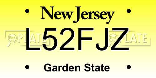 L52FJZ New Jersey License Plate