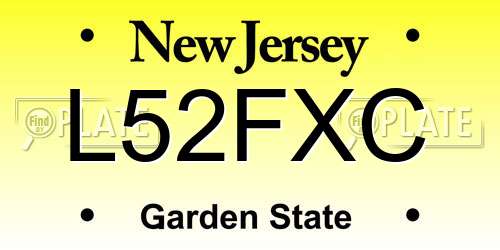 L52FXC New Jersey License Plate