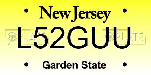 L52GUU New Jersey License Plate