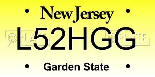 L52HGG New Jersey License Plate