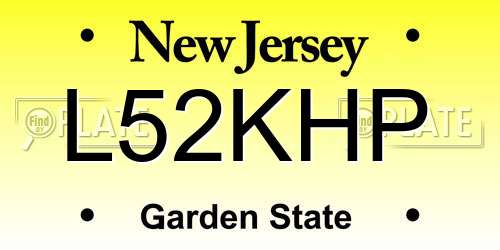 L52KHP New Jersey License Plate