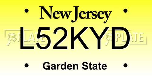L52KYD New Jersey License Plate