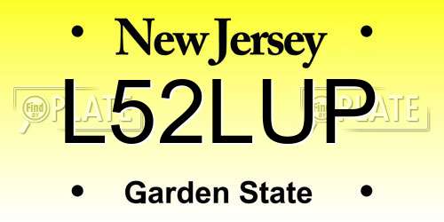 L52LUP New Jersey License Plate