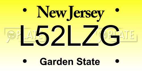L52LZG New Jersey License Plate
