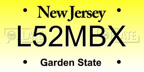 L52MBX New Jersey License Plate