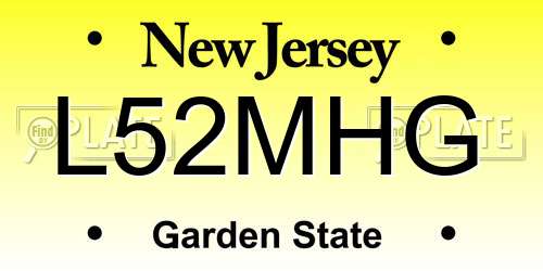 L52MHG New Jersey License Plate