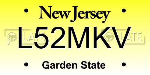 L52MKV New Jersey License Plate