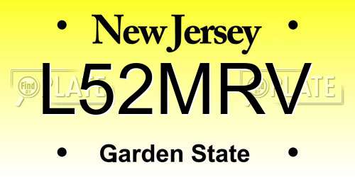 L52MRV New Jersey License Plate