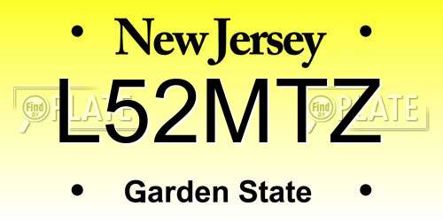 L52MTZ New Jersey License Plate