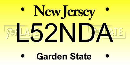 L52NDA New Jersey License Plate