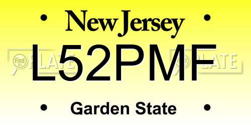 L52PMF New Jersey License Plate