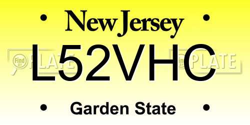 L52VHC New Jersey License Plate