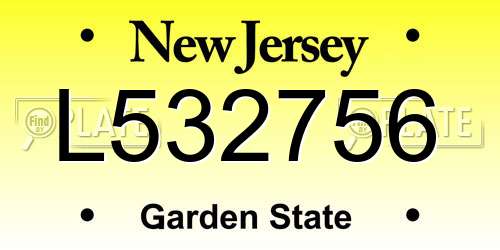 L532756 New Jersey License Plate