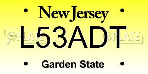 L53ADT New Jersey License Plate