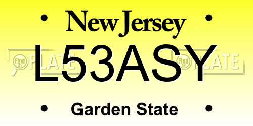 L53ASY New Jersey License Plate