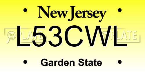 L53CWL New Jersey License Plate