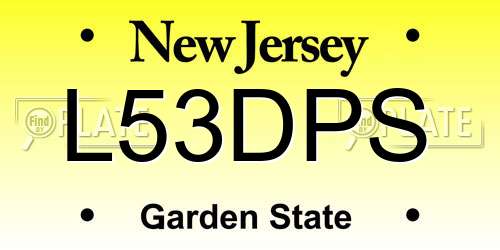 L53DPS New Jersey License Plate