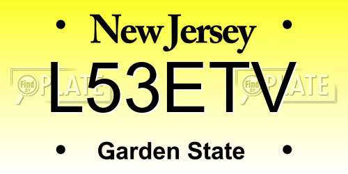 L53ETV New Jersey License Plate