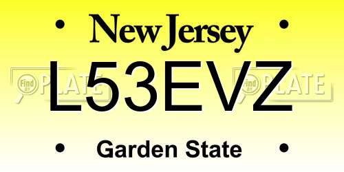 L53EVZ New Jersey License Plate