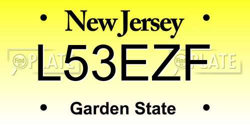 L53EZF New Jersey License Plate