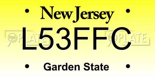 L53FFC New Jersey License Plate