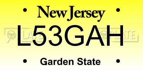 L53GAH New Jersey License Plate