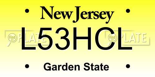 L53HCL New Jersey License Plate