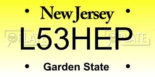 L53HEP New Jersey License Plate