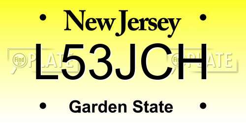 L53JCH New Jersey License Plate