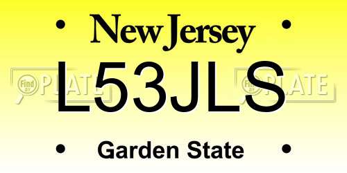 L53JLS New Jersey License Plate