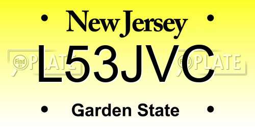 L53JVC New Jersey License Plate