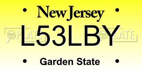 L53LBY New Jersey License Plate