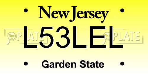 L53LEL New Jersey License Plate